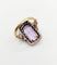 Bague 52.5 Bague marquise victorienne améthyste et diamants taille rose en or 18k et argent 58 Facettes A06427