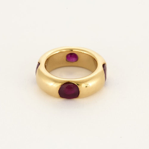 Bague 47,5 FRED - Bague jonc en or jaune et rubis 58 Facettes BIA1118X2