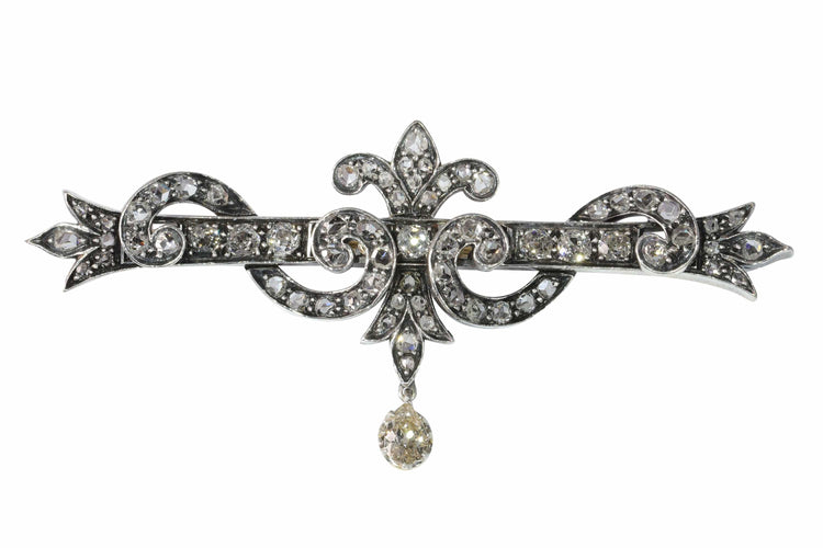 Broche Broche barre de diamant antique vintage 58 Facettes 23249-0329