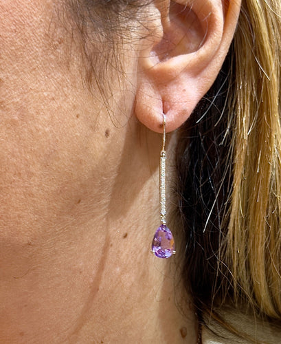 Boucles d'oreilles Boucles d’oreilles pendantes or blanc et pierres naturelles 58 Facettes