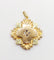 Pendentif Pendentif fleur or rose et or jaune, diamants taille rose (circa 1900) 58 Facettes A06189