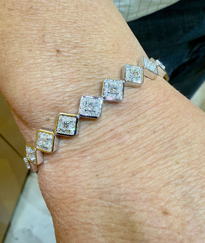 Bracelet Bracelet en or blanc et diamants 58 Facettes