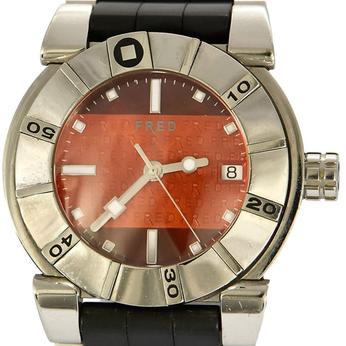 Montre FRED - Move on - Montre en acier à boitier rond et à mouvement quartz 58 Facettes B250502