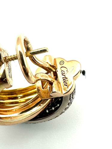Boucles d'oreilles CARTIER. Collection "Trinity", boucles d'oreilles 3 ors 18K et diamants 58 Facettes