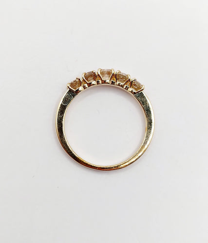 Bague 52.5 Demi alliance vintage or 14k et 0,95 carats diamants radiant Fancy Yellow 58 Facettes A06113