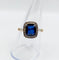 Bague 59 Bague art déco or jaune, saphir synthétique et diamants 58 Facettes B01002