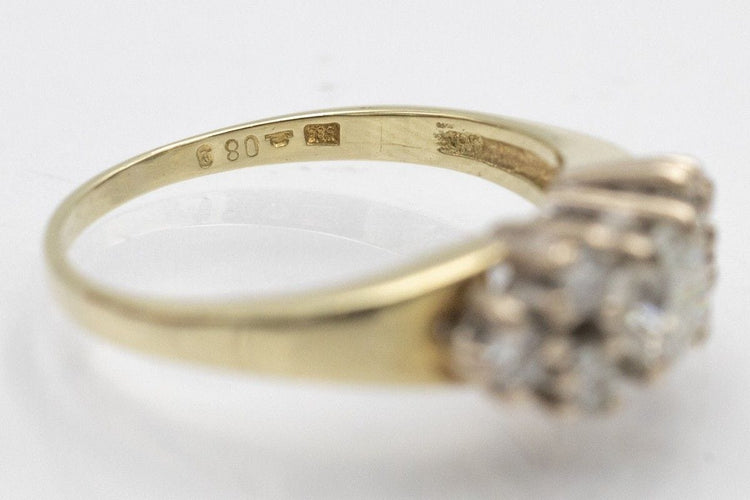 Bague 55 Bague bicolore en or avec diamants 58 Facettes PJK01