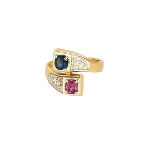 Bague 51 Bague en Or jaune 18k Saphir and Rubis 58 Facettes 250270