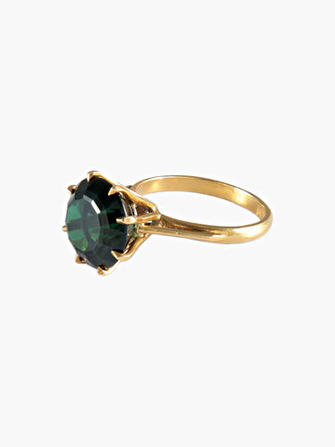 Bague 52 Bague Or Jaune Tourmaline Verte 58 Facettes