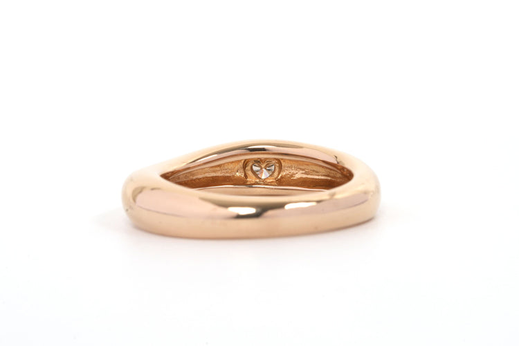 Bague 51 Bague contemporaine en or jaune 18 carats sertie d'un diamant 58 Facettes 21851