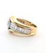 Bague Bague or jaune et blanc aigue-marine diamants 58 Facettes