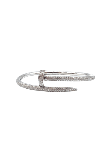 Bracelet Bracelet Juste un Clou semi pavé en or blanc et diamants 58 Facettes D/91225