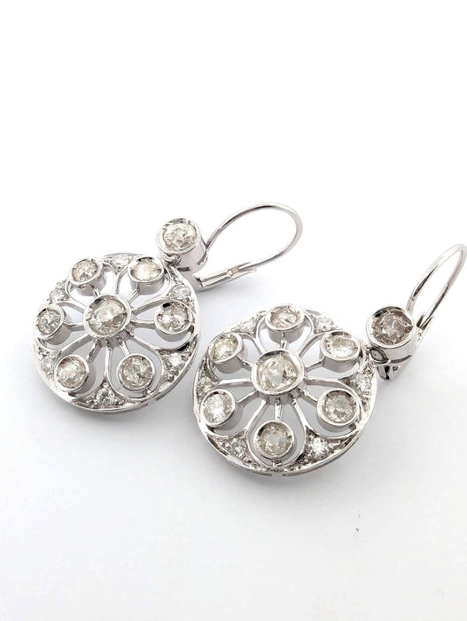 Boucles d'oreilles en or blanc et diamants