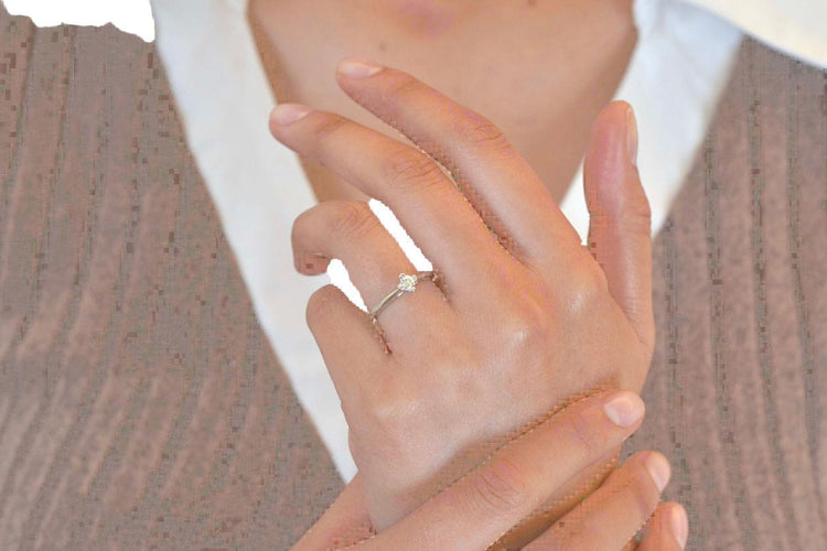 Bague 52 Solitaire diamant en or blanc 58 Facettes 26090