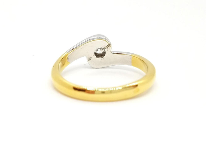 Bague 53 Bague Solitaire Or jaune, Or blanc Diamant 58 Facettes 730600CN