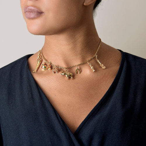 Collier Collier ras du cou en or jaune et charm's 58 Facettes SMA0304