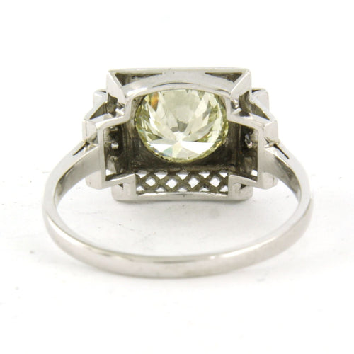 Bague 60 Bague Art Déco en platine avec diamants taille brillant et taille simple jusqu'à 2,30 ct 58 Facettes