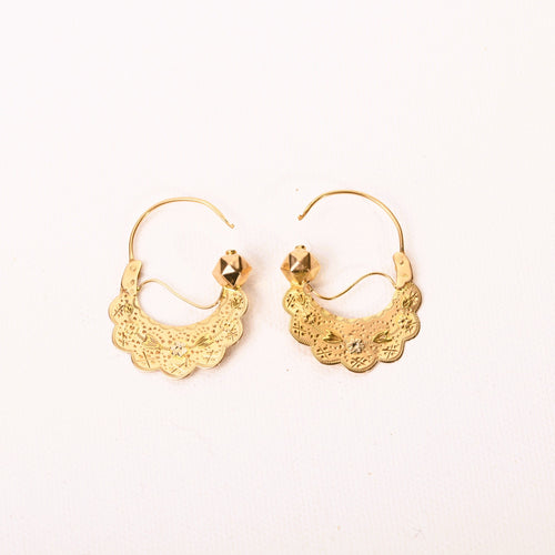 Boucles d'oreilles Boucles d'oreilles créoles savoyardes trois ors 58 Facettes