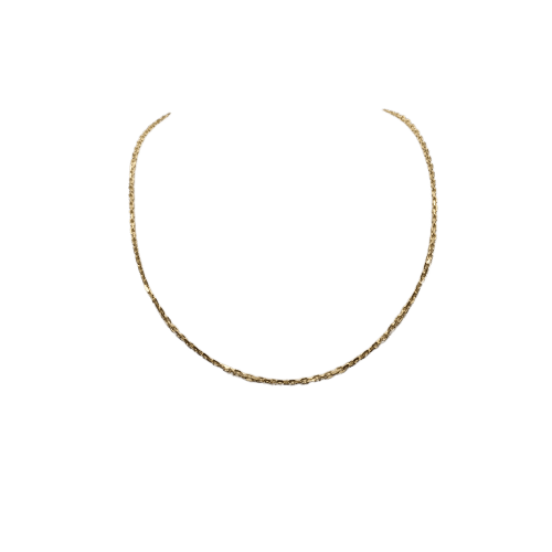 Collier Chaine or jaune 18 carats diamantée 58 Facettes