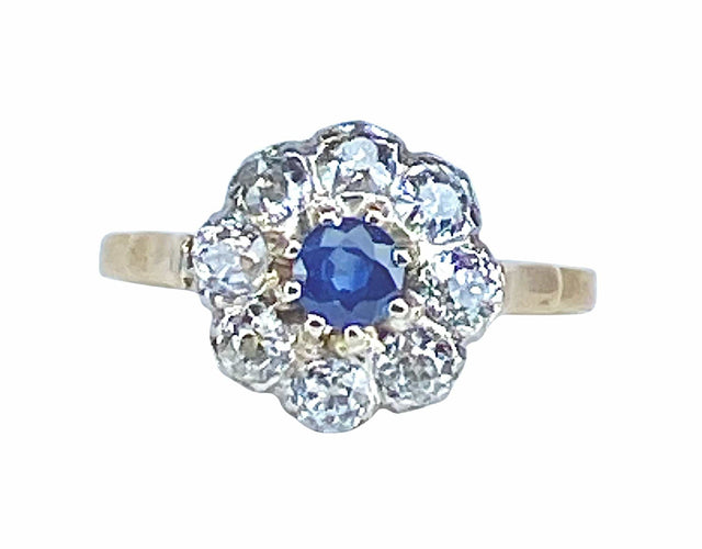 Bague Bague marguerite en or blanc en saphir et diamants 58 Facettes AB476