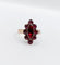 Bague 53.5 Bague marquise antique en or rose 18k ornée de grenats sur paillons 58 Facettes A06484