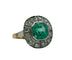 Bague 53 Bague de style Art Déco en platine et or jaune, émeraude centrale et diamants 58 Facettes 50246