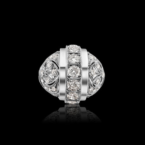 Bague Art Déco en platine et diamants, Portugal, vers 1925-1935