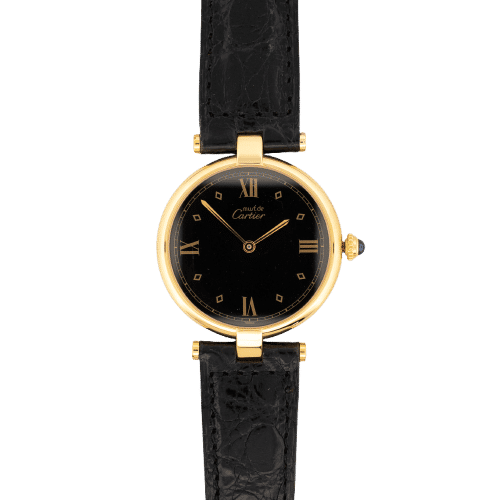 CARTIER - Must Vendôme - Black buckley dial - LM 58 Facettes