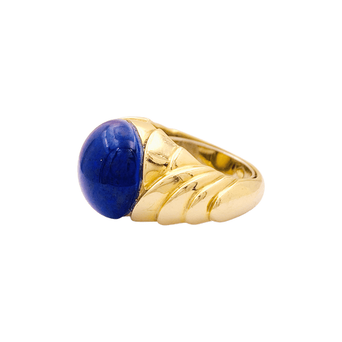Bague 51 Bague or jaune et cabochon de lapis-lazuli. 58 Facettes 34694