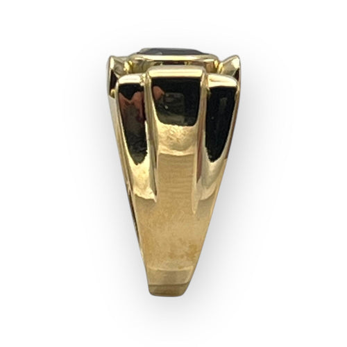 Bague 56 Bague Tank Noeud pierre noire 58 Facettes 149053059