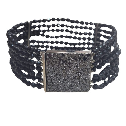 Bracelet Bracelet en diamant noir et onyx 58 Facettes P124