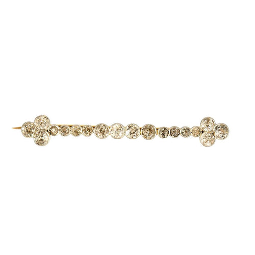Broche Broche Barette Ancienne Or Deux Tons Diamants 58 Facettes