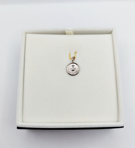 AUGIS - Pendentif médaille d'amour or blanc  "+ qu'hier - que demain" - L'Originale Mini