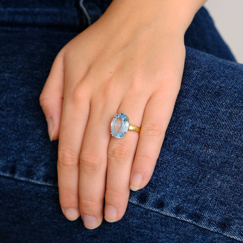 Bague 53 Bague Topaze Or Jaune 58 Facettes