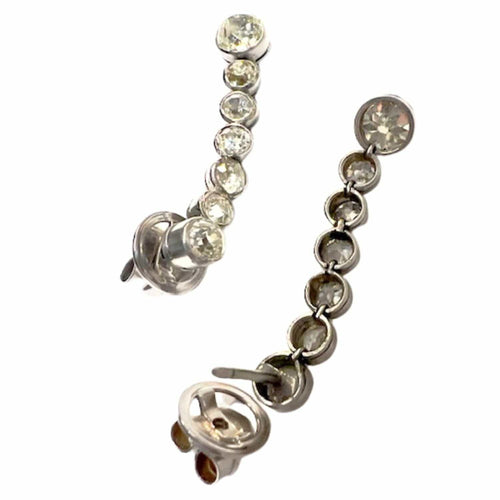 Boucles d'oreilles Boucles d'oreilles Art Déco 1930-1935 en platine avec diamants 58 Facettes A1923