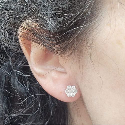 Boucles d'oreilles Pendientes de diamants en or blanc 18k 58 Facettes PE623