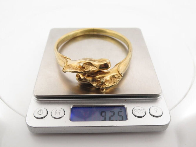 Bracelet vintage bracelet HERMES galop 2 tetes de chevaux ravinet d'enfert plaque or 58 Facettes 267396