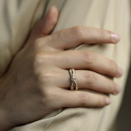 Bague 53 Bague Chaumet Liens Seduction en or rose 18 Cts et diamants - Taille 53 - Boite d'origine 58 Facettes FB10016