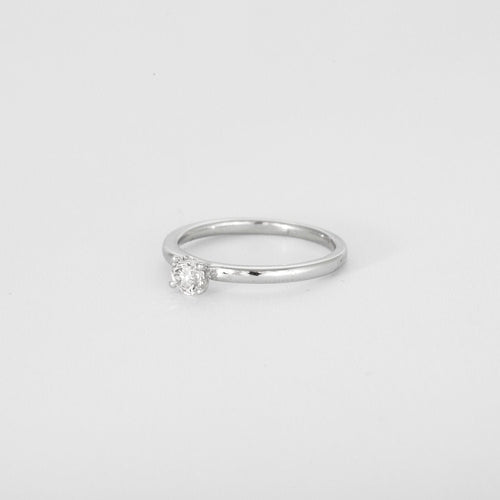 Bague 53 Solitaire or blanc avec diamant 58 Facettes 3121289