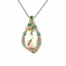 Necklace Gold necklace, diamonds, Tahitian mabe and emeralds 58 Facettes