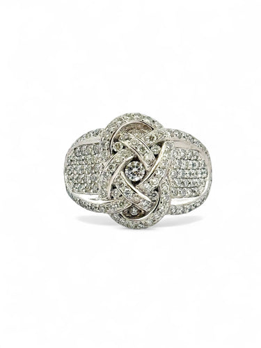 Bague 57 Bague infini en or blanc 18 carats et diamants naturels 58 Facettes