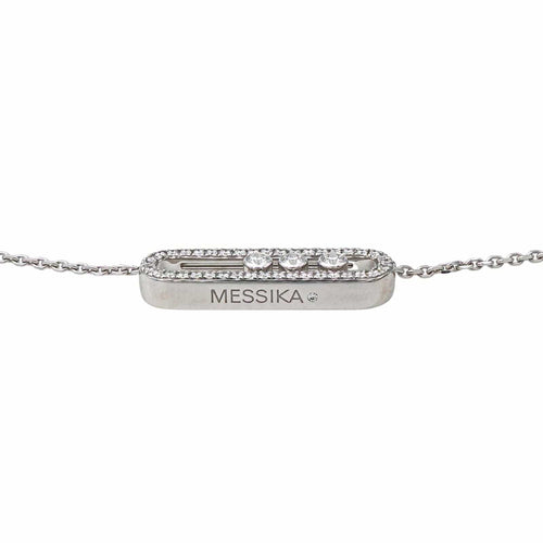 Collier Messika Collier Baby Move Pavé Or blanc Diamant 58 Facettes 4418212CN