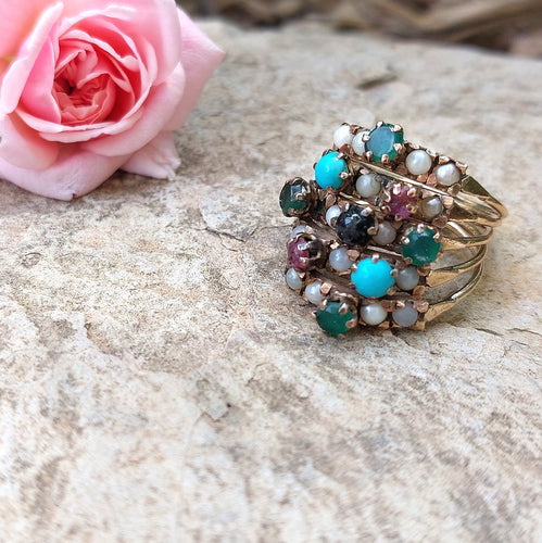 Bague bague de harem, fin XIXè, or et pierres fines 58 Facettes 57