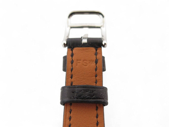 Montre montre HERMES cape cod pm cc1.210a quartz 33 mm en acier et cuir noir 58 Facettes 270891
