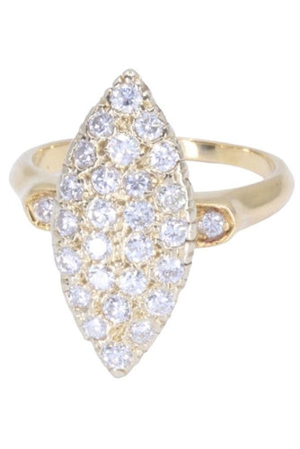 Bague 52 Marquise pavage diamants 58 Facettes 084471