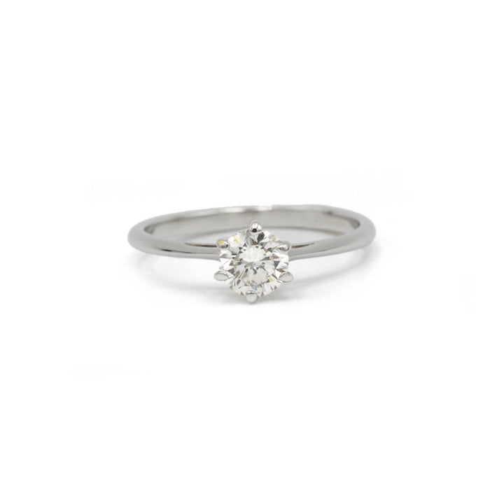 Bague 49 Solitaire or blanc diamant 58 Facettes 220531R