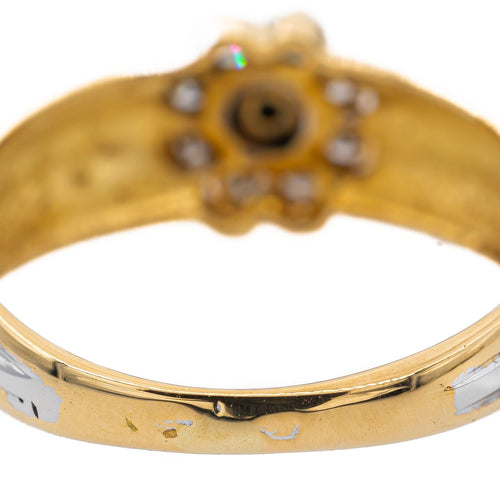 Bague 53 Bague Marguerite Or jaune, Or blanc Saphir, Diamant 58 Facettes 3079746CN