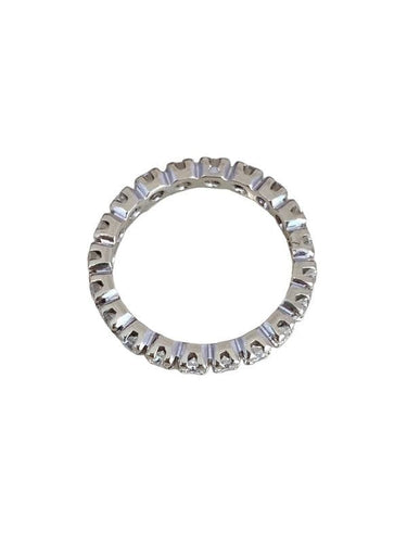 Bague 51 Bague Alliance Américaine en or blanc et diamants 58 Facettes