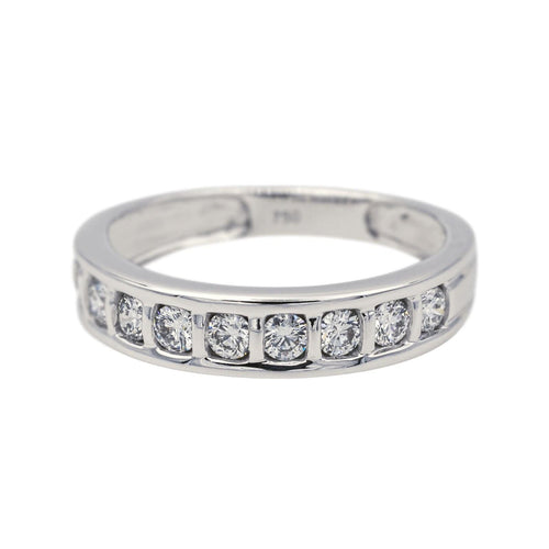 Bague 53 Bague Demi alliance Or blanc Diamant 58 Facettes 4098653RV