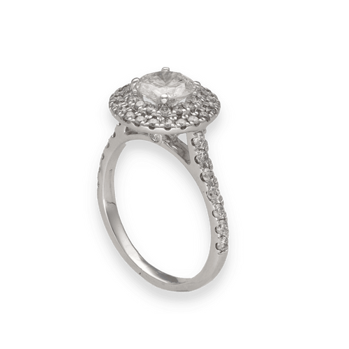 Bague 50 Solitaire Or Gris et Diamant 58 Facettes